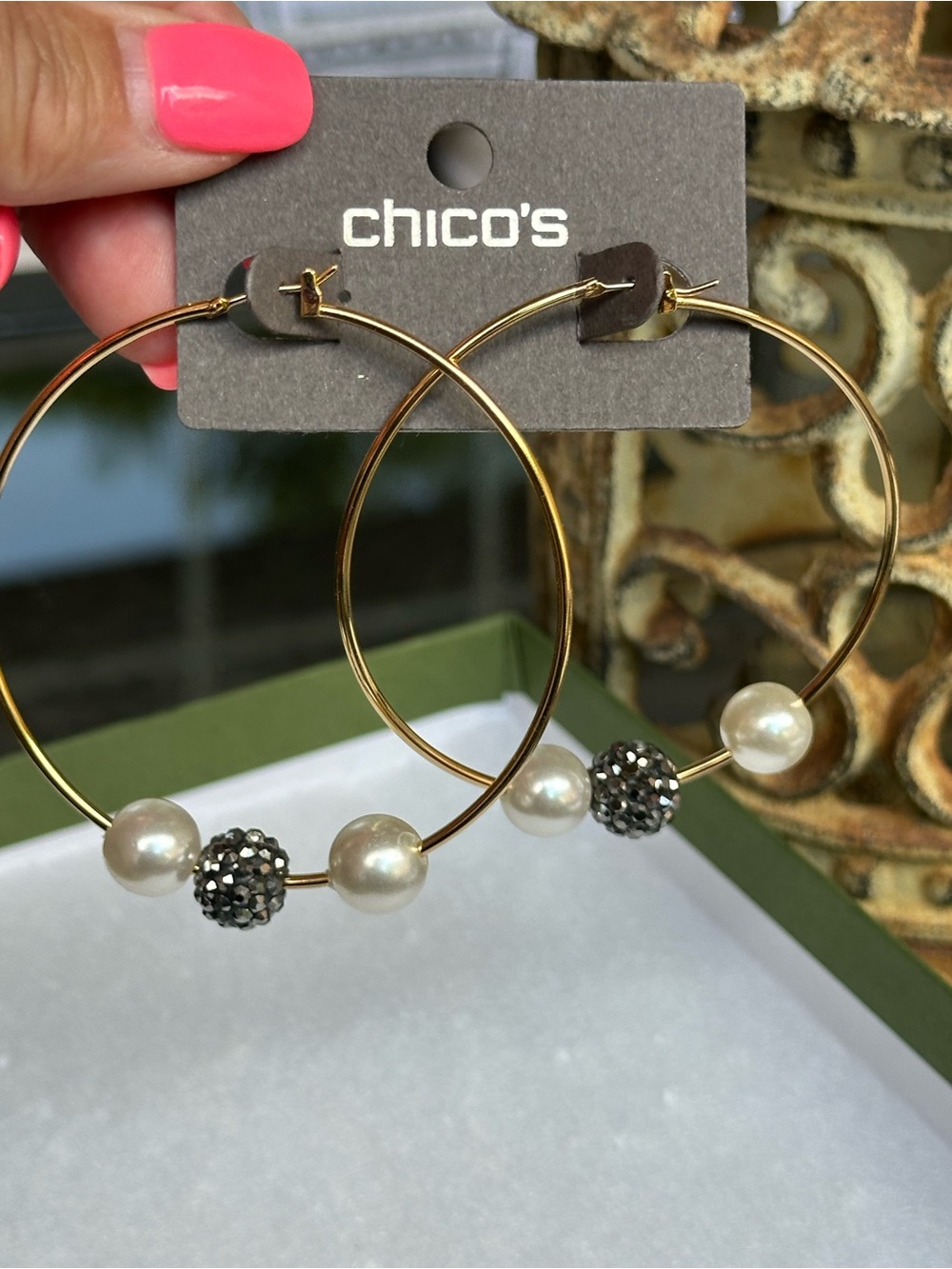 Chico's gold-tone hoop earrings